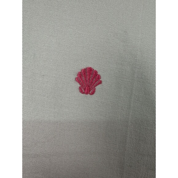 Talbots Woman 22W Curvy Fit Khaki Crop Pants Pink Embroidered Shells Stretch - Picture 10 of 10